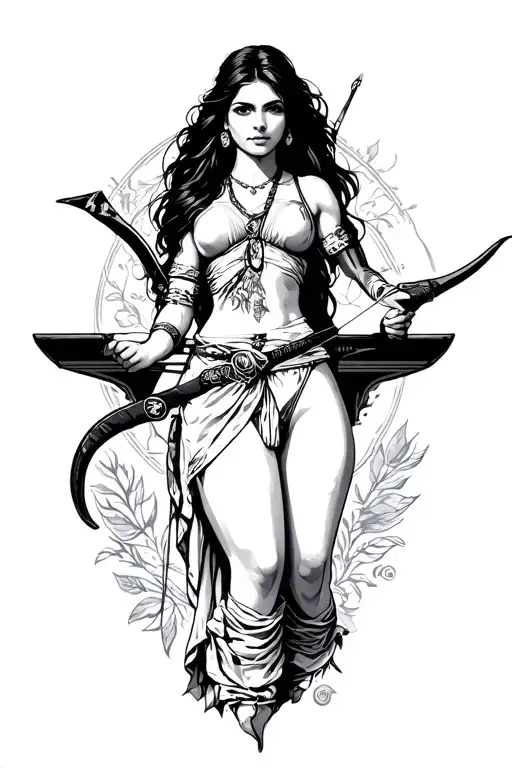 Lady Archer With Weighing Scale Balanced