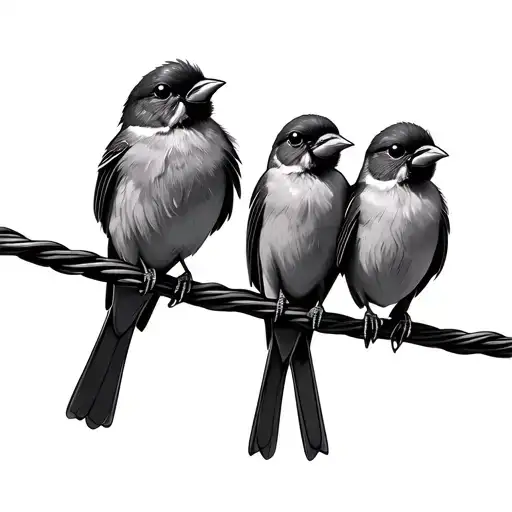 Three Little Birds On A Wire