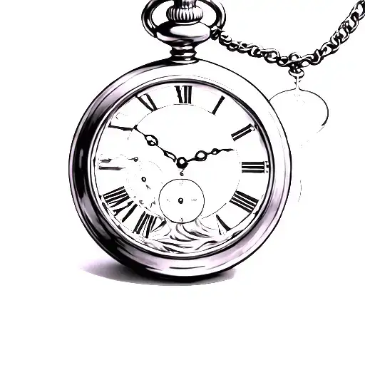 Pocket Watch Inside Hourglass