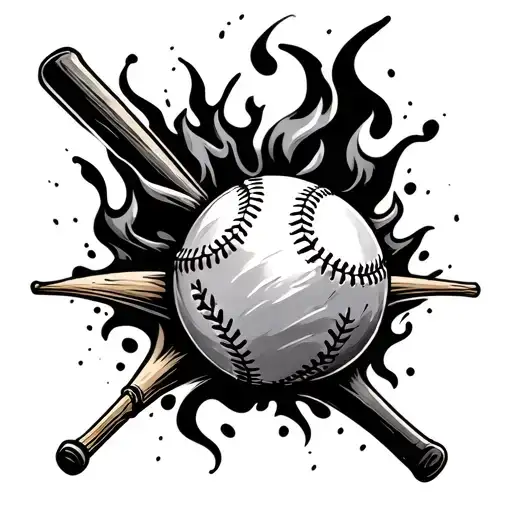 Fire Baseball Going Through Shoulder