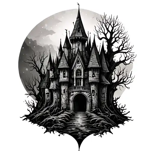 Haunted Forest Castle Surrounded