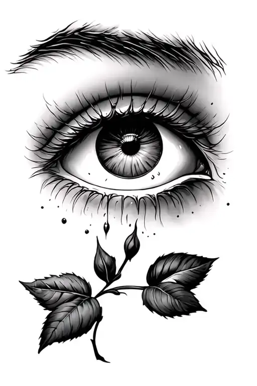 A Crying Eye From Which A Rose Grows