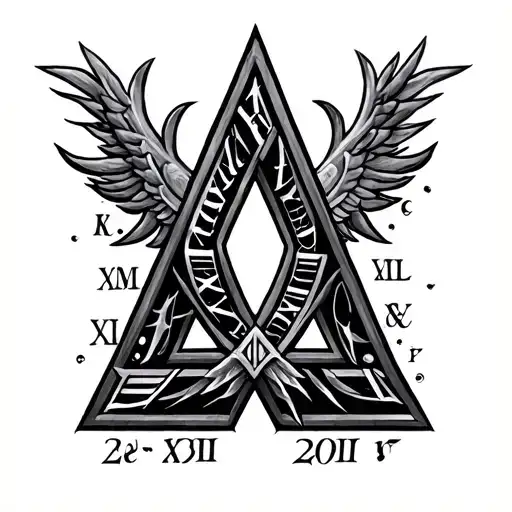 Triangle Shape With Roman Numerals Representing Important Dates
