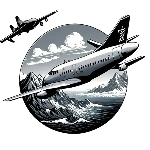 Airplane World Mountains Sea