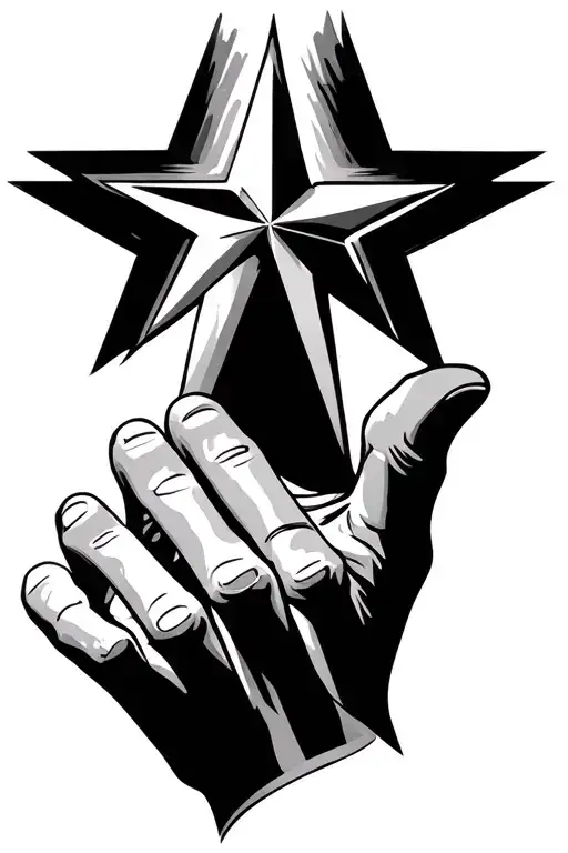 Stylized Hand Extending A Brilliant Star