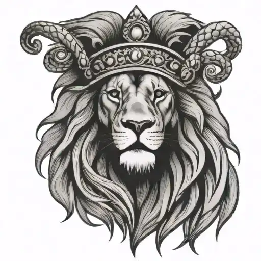 A Lion Reggae By Rastafari Symbols