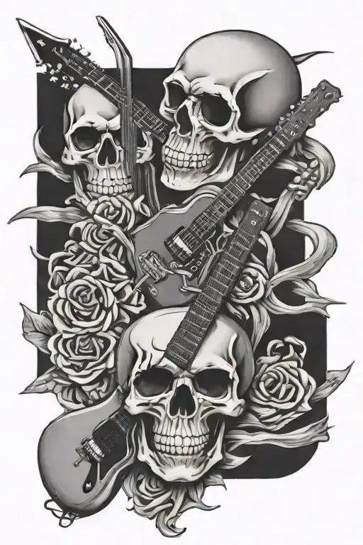 Skull And Guitars Crossed