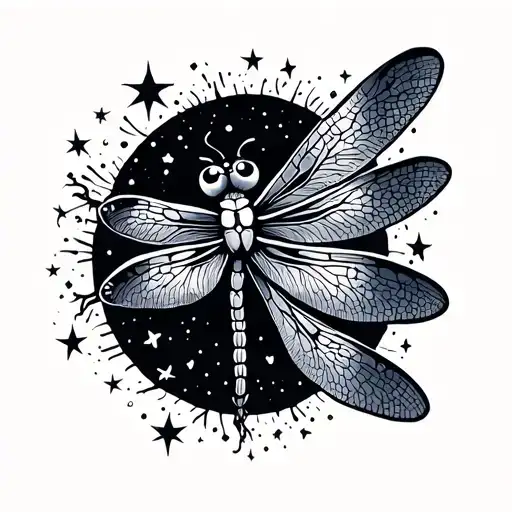 Dragonfly With Stars Forming