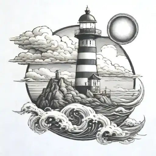 Clouds And Ocean Scene No Lighthouse