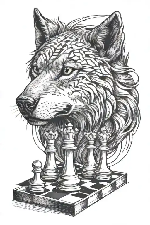 A Lone Wolf On A Chess Board