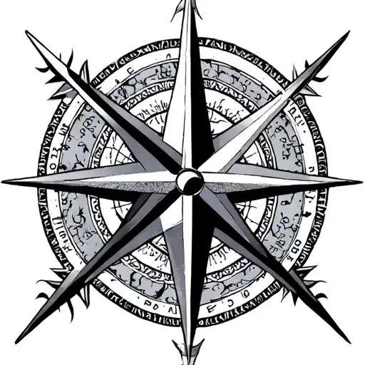 Joker And Compass Rose With Intricate