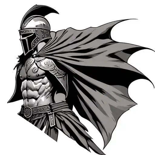 Gladiator Muscular Full Body Helmet Cape Realism