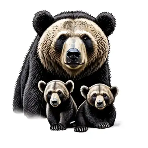 Papa Bear And Cubs