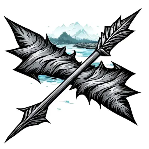 Arrow With Forsest And River