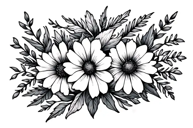 Line Art Tattoo Month Flowers Of January February And October Birth Flower
