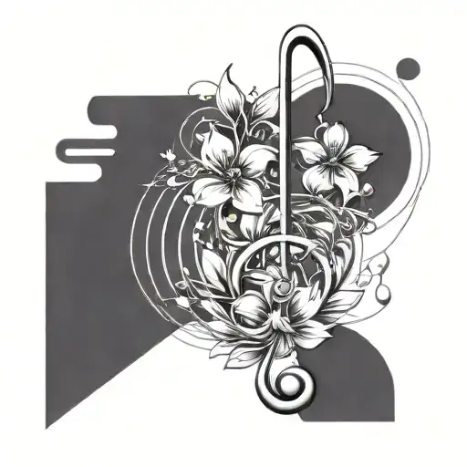 A Music Staff With Blooming Flowers As Notes