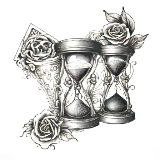 Hourglass With Memento Vivere At The Top And Memento Mori At The Bottom