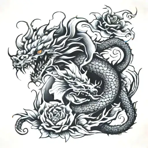 Dragon Tattoo Flowers