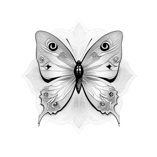 Sun Behind A Butterfly