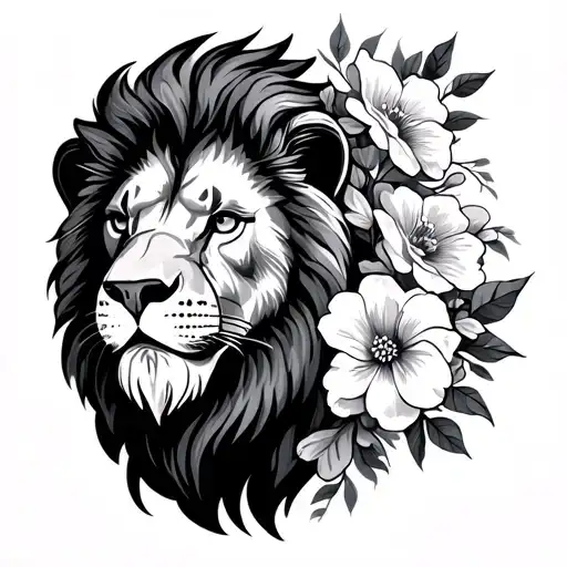 Flowers With Male Lion Head