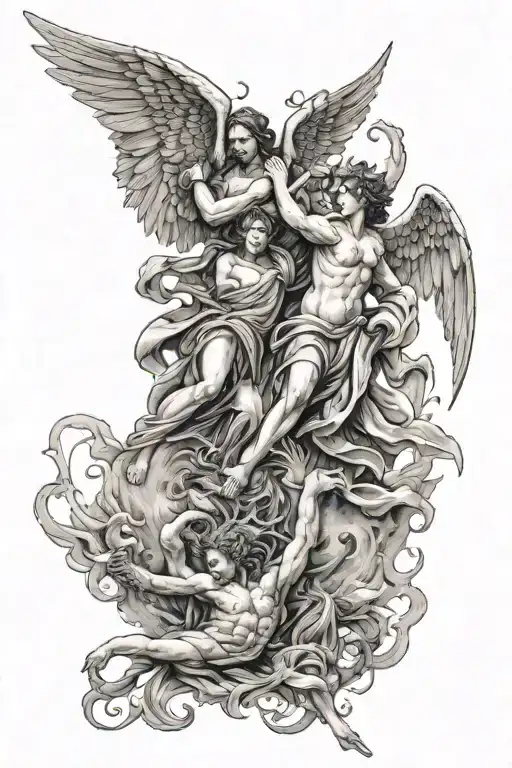 Angels And Demons Fighting