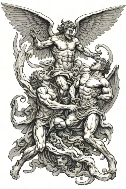 Angels And Demons Fighting