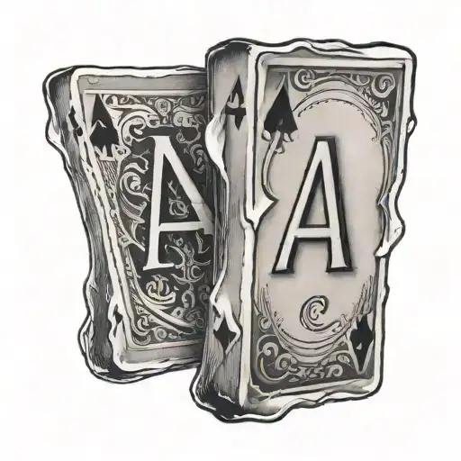 Two Ice Cubes And A Playing Card Design Featuring The Letter A