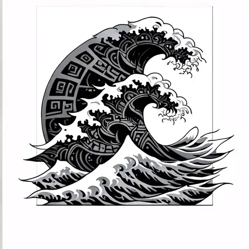 Aztec And Japanese Waves