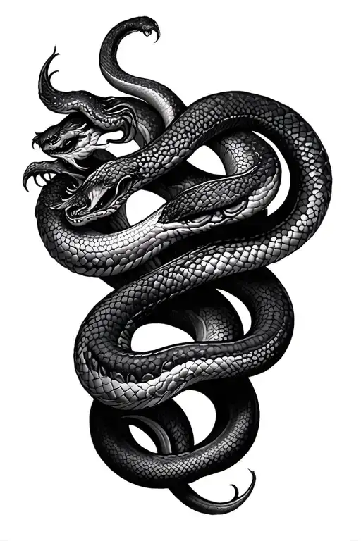 Mandala Shapes With Five Snakes Medusa