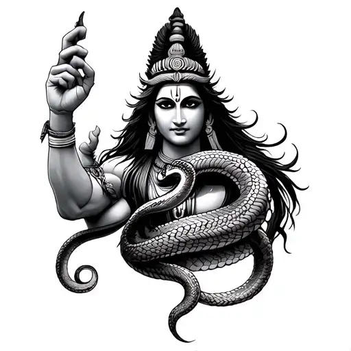 Shiva With Snake Forearm Tatto Wrapping Forearm