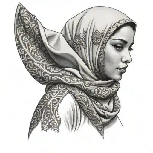 Muslim Girl With Arabic