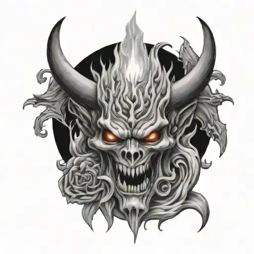 Candle With Demon In Backround