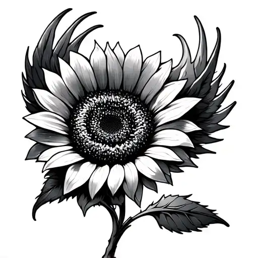Sunflower With Dragon Wings Petals