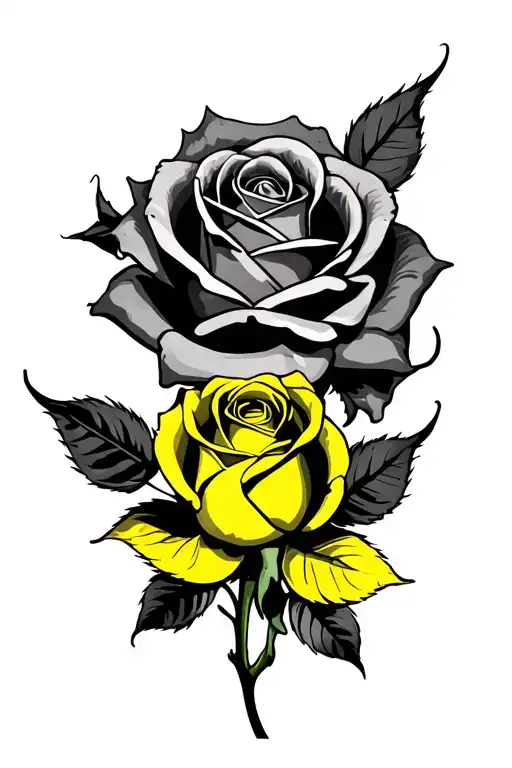 Roses With One Rose Shaded Yellow
