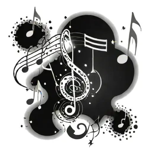 A Constellation Of Music Notes Forming A Galaxy