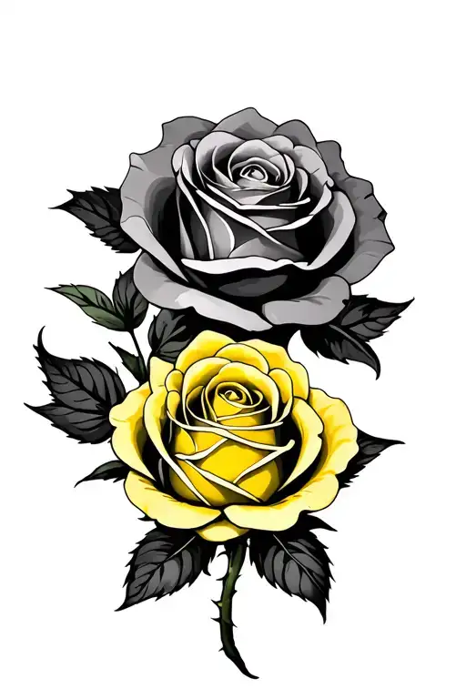 Roses With One Rose Shaded Yellow