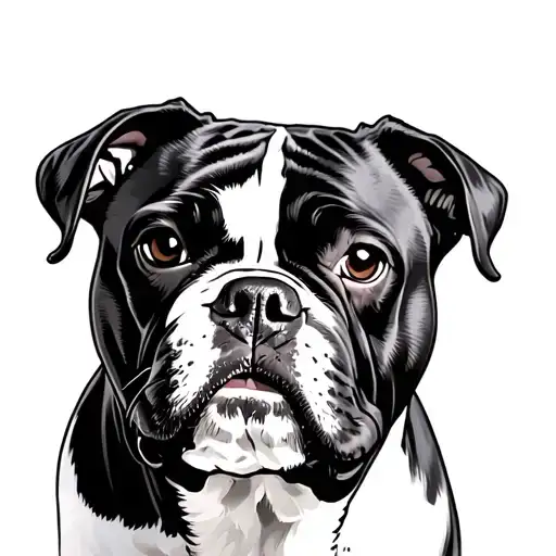 Black And White Boxer Dog