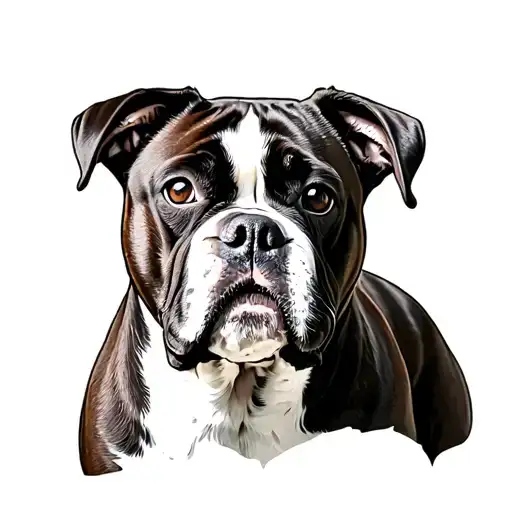 Black And White Brindle Boxer Dog