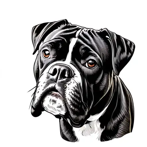 Black And White Brindle Boxer Dog