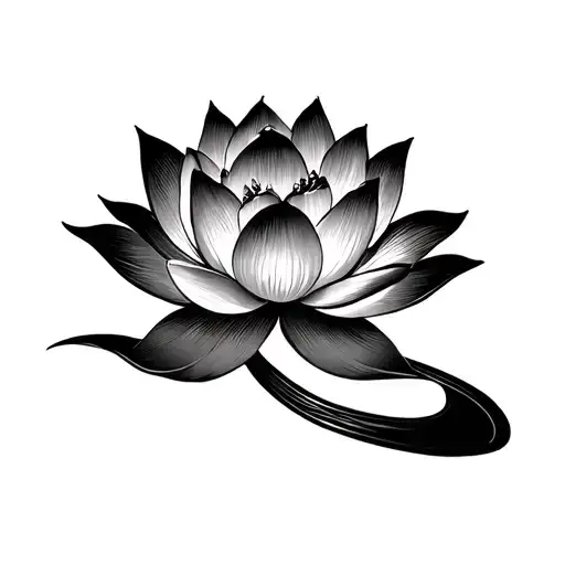 Black Band With Lotus Flower