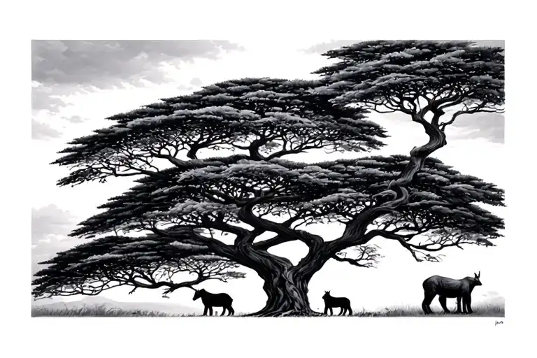 African Tree With Animals