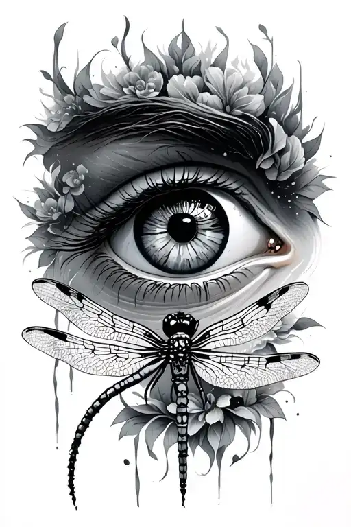 Eye And Dragonfly Resting