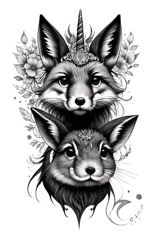 Fox And Rabbit And Unicorn