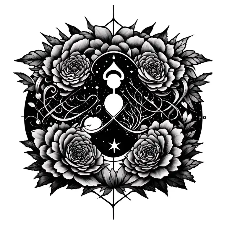 Aquarius Astrology Sign Entangled Floral