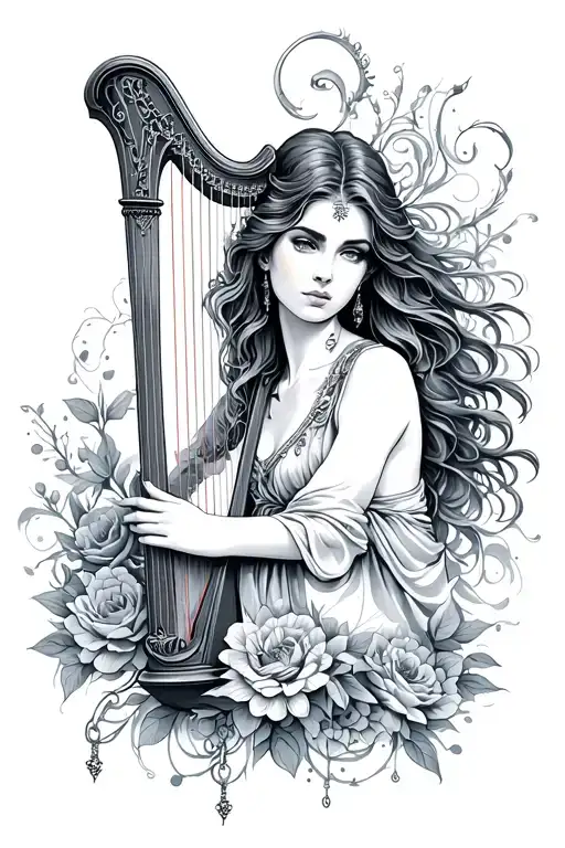 Aquarius Women With Harp