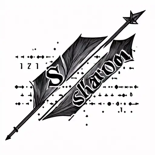 Sharon Written In Morse Code In A Arrow