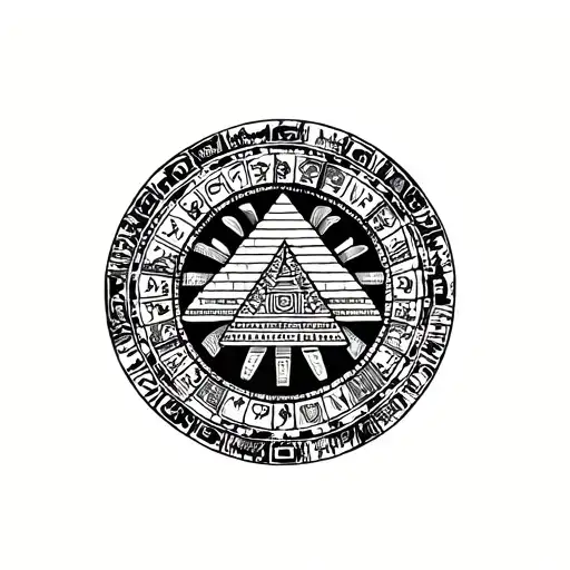 Aztec Calendar With Pyramid