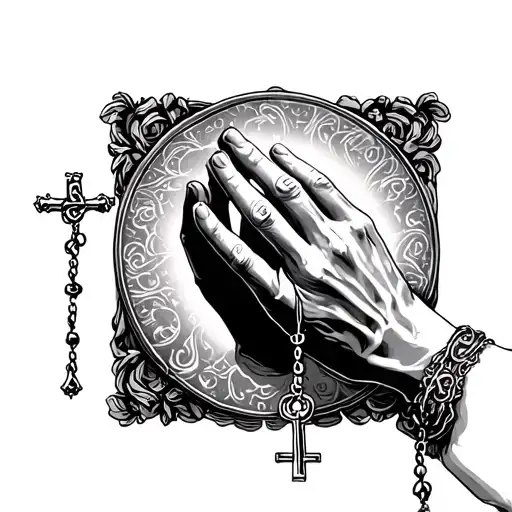 Hands Praying Rosary