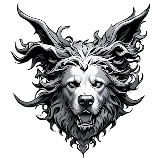 Cerberus Three Headed Dog With Hades Greek God