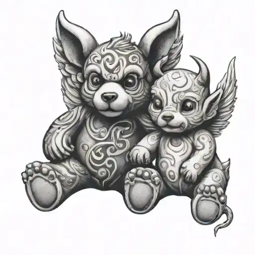 Angel And Devil Teddy Bear